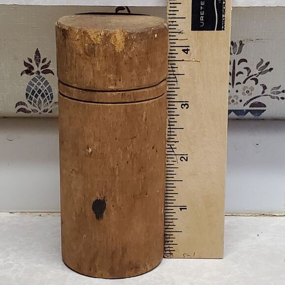 Wooden Round Cylinder Box With Lid Vintage Storage Box 4.5 In - Picture 12 of 12